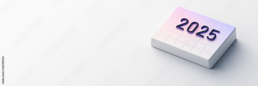 Fototapete calendar for the year 2025 displayed on a clean surface with a minimalist design emphasizing modern 