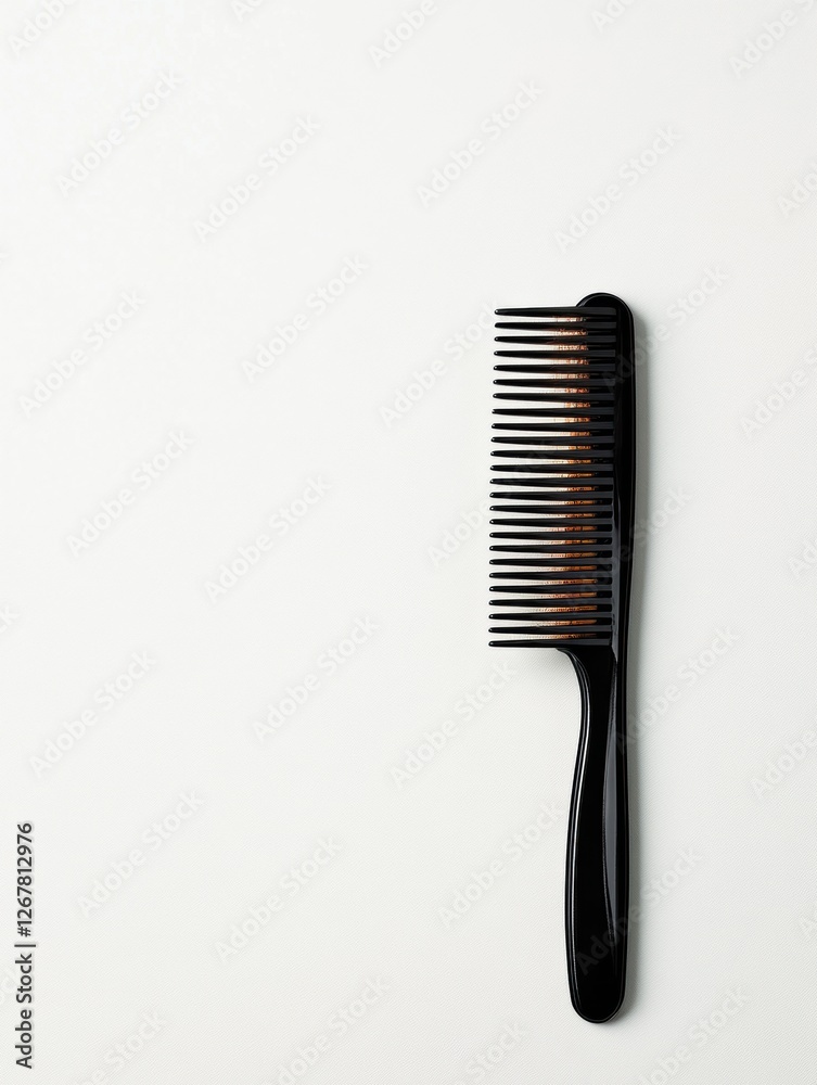 Poster close up view of a black comb with strands of hair highlighting beauty routine essentials. generativ