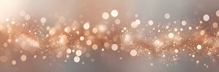 Golden and silver background with bokeh light, soft focus and space for text