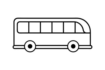 Bus Line Art Silhouettes Icon Design
