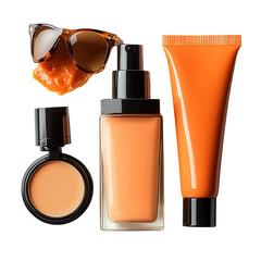 Daily SPF protection kit with sunscreen and lip balm isolated on transparent background.PNG