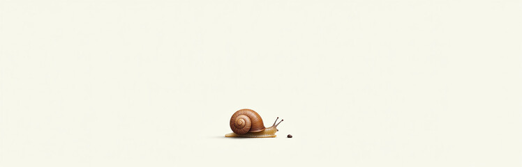 A Small Snail Moves Slowly Across A Clean White Surface With No Other Objects Or Distractions In Sight Nearby. 00001