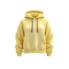 Pale Yellow Women's Hoodie Sweatshirt Mockup - Front View