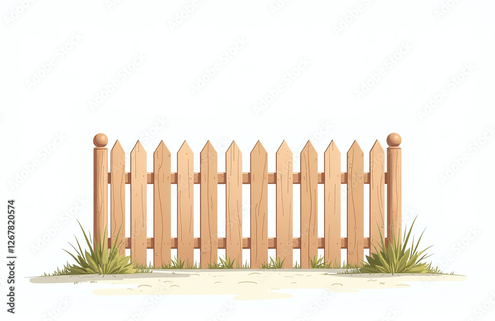 Poster a wooden fence stands alone against a plain white background with no visible features nearby to prov