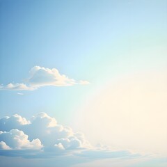 구름과 햇살이 있는 화창한 하늘(a sunny sky with clouds and sunshine)