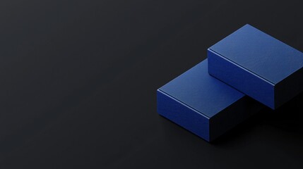 Two blue boxes on dark background, product display