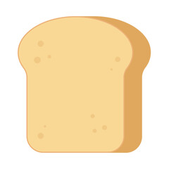 Slice bread.A piece of sliced toast isolated on white background.Breakfast bakery element vector graphic illustration.