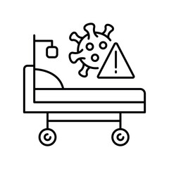 Infectious disease facility black line icon.