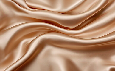Obraz premium A smooth, flowing fabric in a soft peach hue, showcasing elegance and luxury.