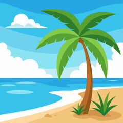 tropical island with palm trees