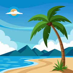 tropical island with palm trees