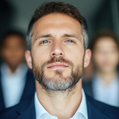 Obraz premium portrait of a determined businessman with colleagues