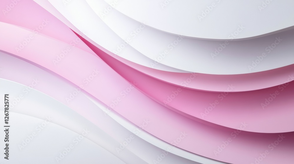 Poster Soft pink and white wave patterns create a calming backdrop for creative projects and designs. Generative AI