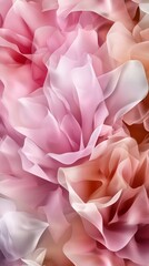Naklejka premium Abstract close-up of textured, flowing fabric petals, soft color gradient, possible use as a background