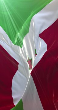 Burundi flag. 4K Vertical. Loop