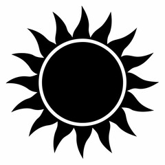 Sun icon black silhouette isolated on white background