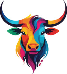 Ox vector design, Ox logo and icon Design, Colorful Ox vector design