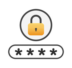 Secure password vector icon. Login access. Password, security, login, lock, key, authentication, privacy on white background vector. Authentication verification code icon flat vector illustration.