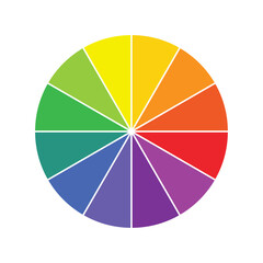 Fototapeta premium Colorful circle template. Color wheel spectrum of 12 pieces. Pie chart spectrum isolated on white background.