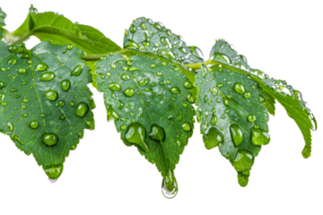 Lovely rainy day with a gentle downpour and fresh greenery all around, evoking tranquility isolated on transparent background