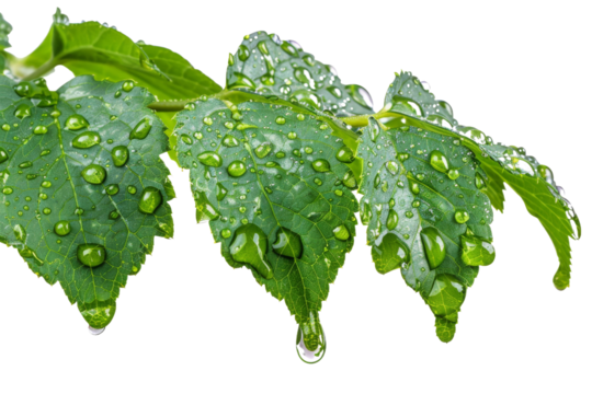 Lovely rainy day with a gentle downpour and fresh greenery all around, evoking tranquility isolated on transparent background