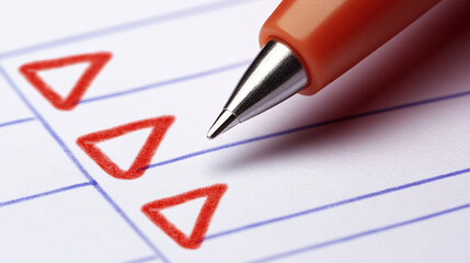 A close-up of an internâs checklist with marked completed tasks, showing progress.