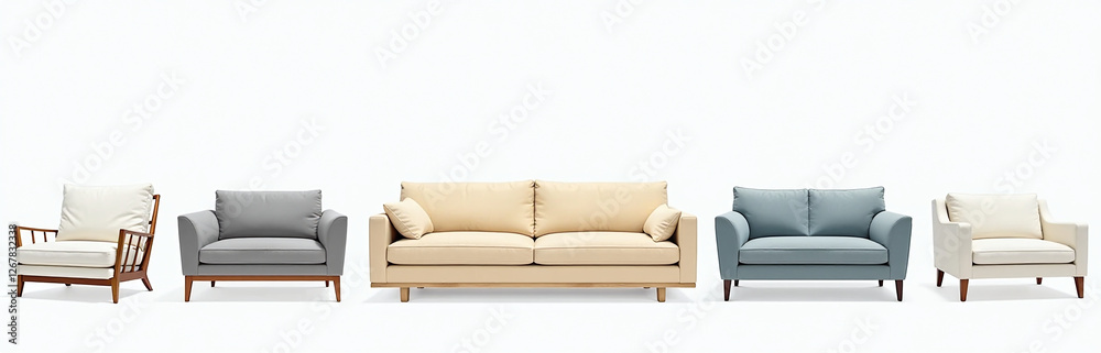 Aufkleber modern sofa designs are showcased in a collective display against a neutral white backdrop for easy 