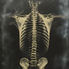 High-Resolution Radiographic X-ray Showcasing Human Chest Anatomy with Clear Pulmonary and Cardiac Structures