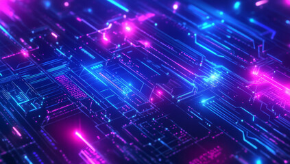 Background gaming abstract neon sci-fi themes cyberpunk red blue glowing dynamic technology wallpaper 