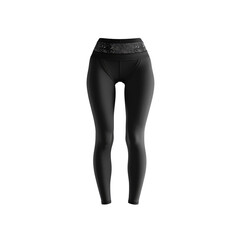 Stylish Black High-Waisted Leggings with Lace Detail