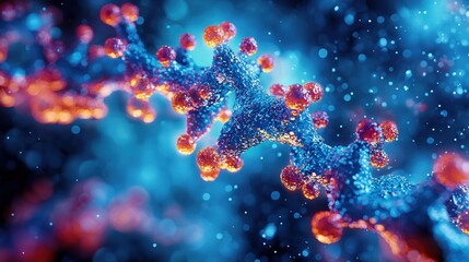 Detailed molecular structure showcasing vibrant colors and intricate design