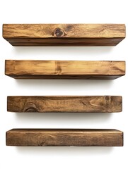 Obraz premium Rustic Wooden Planks Stacked in Vertical Arrangement for Home Decor or Craft Projects