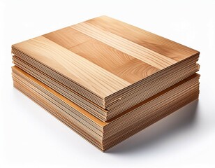 plywood boards isolated at white background stack of plywood pieces