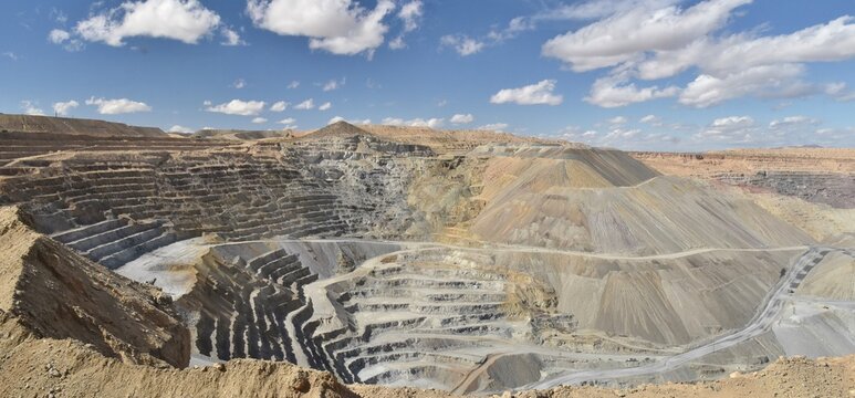 An open pit copper mine in southern Arizona. 