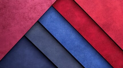 Abstract diagonal red, blue textured background.