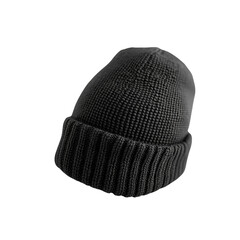 Stylish Black Knit Beanie Hat - Winter Fashion Accessory