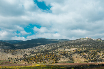 mountain landscape with clouds