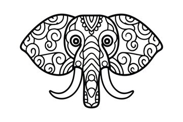 Line art design of an elephant head with mandala vector illustration1.eps