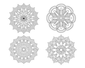 Beautiful Mandala Illustrations in Black and White - Vector Bundle for Designers