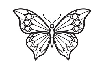 Line art design of a butterfly with mandala vector illustration1.eps