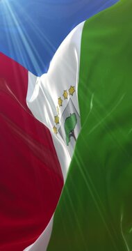 Flag of Equatorial Guinea. 4K Vertical. Loop