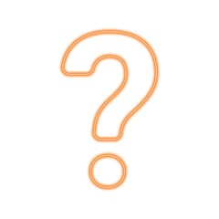 orange neon question mark symbol