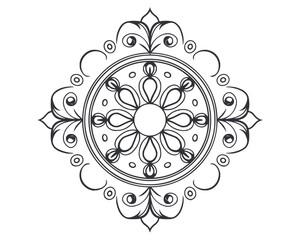 Simple mandala design for coloring. beautiful mandala