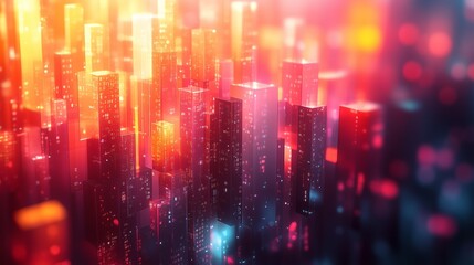 Obraz premium The psychedelic night of neon city