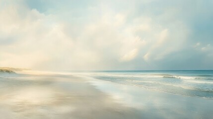 Obraz premium Soft Dreamy Seashore with Shimmering Bokeh Effects
