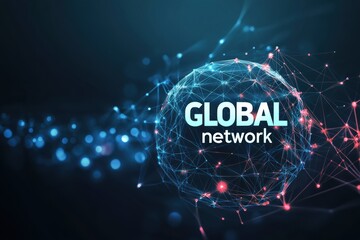 Innovative graphic design showcasing a global network theme with vibrant colors and connections