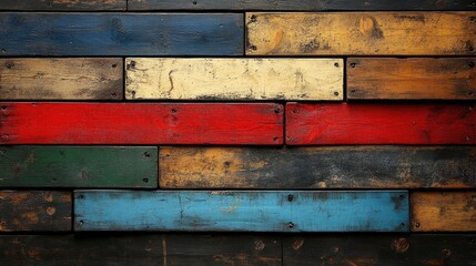 Colorful painted wooden planks wall background