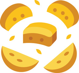 Banana bread various item vector illustration
