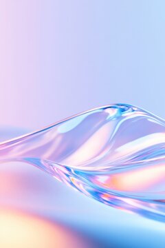 creative concept of holographic makeup applied in abstract swirls across smooth surface