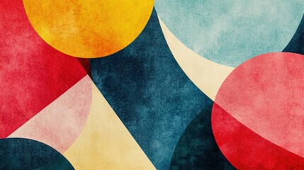 Abstract geometric shapes with textured background.